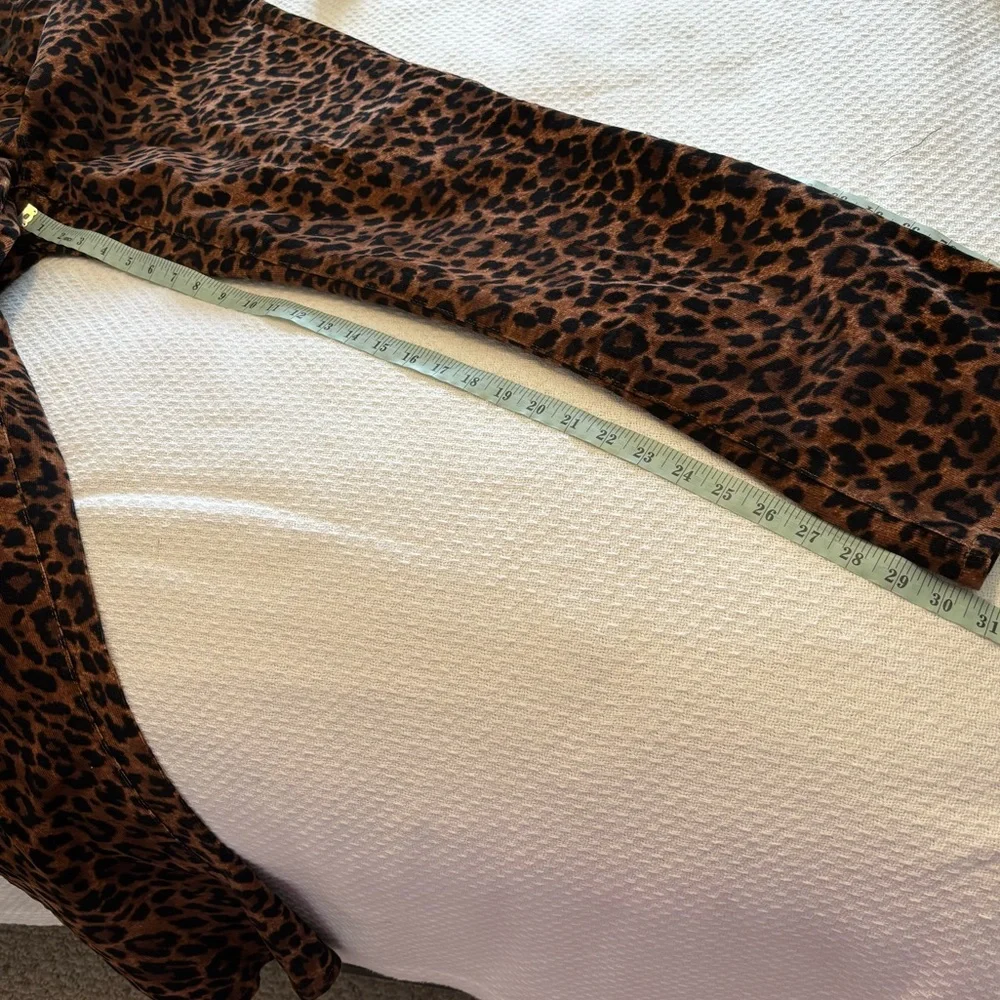 Talbots Straight‎ Leg Corduroy Pant Full Length High Waist Leopard Print 16W NWT
